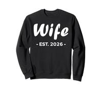 Newlywed Marriage Quote Minimalist Simple Wife EST 2026 Felpa