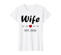 Newlywed Marriage Quote Minimalist Simple Wife EST 2026 Maglietta