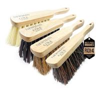 Newman and Cole Spazzole a mano in legno naturale - Scegli tra spazzola rigida rigida o spazzola morbida con setole naturali o sintetiche (confezione multipla 4 spazzole multiuso)