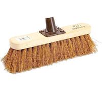 Newman and Cole - Testa di scopa in legno con setole morbide in cocco naturale, testa di ricambio in legno per interni ed esterni, con setole morbide, con staffa di fissaggio in plastica