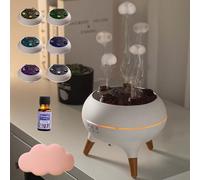 Newmelo Diffusore, Newmelo Diffuser Jellyfish, Jellyfel Lamp Diffusore, 7 Colors Led Dancing Jellyfish Lamp Diffuser, Dynamic Jellyfish Mist Flame, Slient Electric Essential Oil Hhumidifier