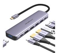 Newmight 7 in 1 USB C Docking Station Dual Monitor Dual Monitor con 2 HDMI, 3 USB3.0, 100W PD, USB C 3.0 porte, USB C HUB compatibile con Dell, HP, iPhone 15 Series