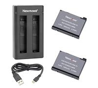 Newmowa Batteria di ricambio (confezione da 2) e Doppio Caricatore USB per Insta 360 ONE X3