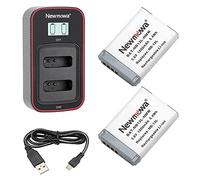 Newmowa NB-13L Batteria di ricambio (confezione da 2) e display LCD intelligente Caricatore doppio USB per Canon NB-13L,Canon PowerShot G5X G7X G9X G7 X Mark II G9 X Mark II SX620 HS SX720 HS SX730 HS