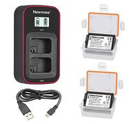 Newmowa NP-FW50 Batteria di ricambio (confezione da 2) e display LCD intelligente Caricatore doppio USB per Sony FW50 e Sony a6000,a6100,a6300,Alpha a3000,Alpha a5000,ZV-E10