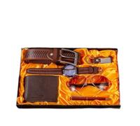 NEWNAN 6 pezzi/set set regalo boutique da uomo nero marrone orologio al quarzo occhiali cintura portafoglio portachiavi penna a sfera vestito con scatola regali