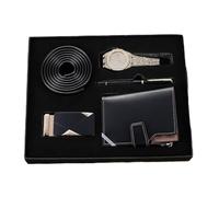 NEWNAN Confezione regalo da uomo Set da 5 pezzi Orologio al quarzo da uomo Orologi con diamanti pieni Moda Confezione squisita Confezione regalo Cintura a portafoglio