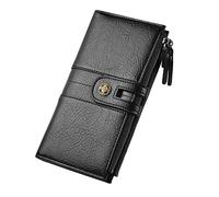 NEWNAN Portafoglio da uomo con cerniera Portamonete Portamonete retrò maschile con pochette a mano Borsa per soldi Hasp (Colore : A, Dimensioni : Taglia unica)