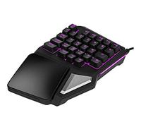 NEWNAN Tastiere Tastiera da gioco meccanica con una sola mano Tastiera del computer colorata Retroilluminazione Tastiera del telefono USB 238,1 mm 158,7 mm 39,4 mm