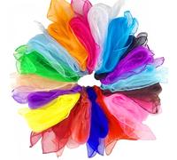 Newoutset 23 Pz Colorati Panni da Giocoliere in Seta, Foulard Giocoleria Danza, 60x60 cm Foulard di Seta, Sciarpe per Giocoleria, Gioco di Danza, Ginnastica all'Asilo