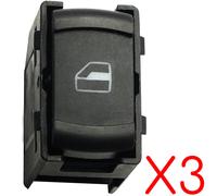 NEWPARTS 3 Bottoni Alzacristalli VW Golf 4 Bora Jetta Passat B5 Nero 4 Pin