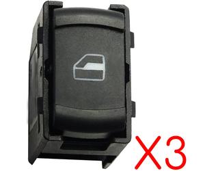 NEWPARTS 3 Bottoni Alzacristalli VW Golf 4 Bora Jetta Passat B5 Nero 4 Pin