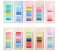 Newplenty 2000 foglietti adesivi Sticky Notes con righello, autoadesivi, piccoli per appunti, Page Marker Index Book Tabs per ufficio scuola