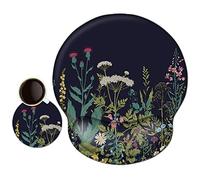 newplenty Tappetino per mouse con poggiapolsi, tappetino per mouse con cuscino in gel, tappetino per mouse ergonomico con sottobicchiere per computer, laptop (01)