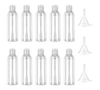 Newpop 10 Pezzi Flaconi da Viaggio 100 ml, Kit Contenitori Viaggio Liquidi, Boccette da Viaggio con 3 Piccoli Imbuti, Trasparente Bottiglie da Viaggio per Shampoo Creme Lozioni Liquide