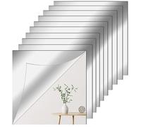 Newpop 10 Pezzi Specchio da Parete Senza Cornice 20 X 20 cm, Autoadesivo | Flessibile Specchi Adesivi da Parete in Acrilico, Non Vetro Specchio per Decorazioni Fai da Te, Armadio, Muro, Casa, Bagno
