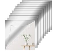 Newpop 10 Pezzi Specchio da Parete Senza Cornice 20 X 20 cm, Flessibile Specchi Adesivi da Parete in Acrilico, Autoadesivo Non Vetro Specchio per Decorazioni Fai da Te, Armadio, Muro, Casa, Bagno
