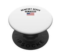 Newport Beach California USA bandiera vintage orso Orange County PopSockets PopGrip Adesivo