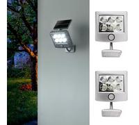 Newpowa Luci solari, 6 grandi LED da parete a energia solare, illuminazione di sicurezza per esterni, luce notturna con sensore di movimento, rivelatore per giardino, porta posteriore, passo, scale,