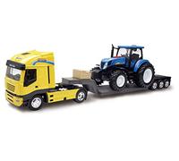 NEW RAY 1/24 NEW HOLLAND T7070 WITH 1/32 IVECO STRALIS B/O SOUND EFFECTS
