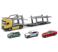 NEWRAY 15865CSS CAMION UOMO TWIN PORTA AUTO + 3 AUTO EUROPEE 1/431/43