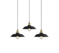 Newrays 3 Lampada a Sospensione Nera Stile Farmhouse, Lampada da Soffitto Industriale per Ristorante, Isola, Corridoio, Sala da Pranzo