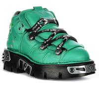 NEWROCK 106 Reactor IN Pelle Con Lacci Plateau Stivali da Donna Nero EU 37-47