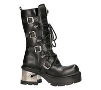 Newrock 373-S33 da Donna Nero 100% Stivali IN Pelle Goth Punk Emo Rock Biker