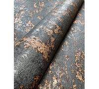 NEWROOM carta da parati Antracite Calcestruzzo Tessuto non Tessuto - Industriale Azzurre Rame Cemento Gesso Loft