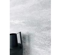 Newroom Carta da Parati Argento Effetto Intonaco Camera Moderna | grigio argento freddo con riflessi metallici, struttura screziata scandinava, carta da parati per camera da letto e corridoio