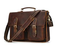 newsbirds vintage Grande tracolla Borsello uomo pelle vintage Borsa Vero Cuoio Messenger bag per Laptop da15,6 Pollici Viaggio, 9370 marrone