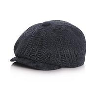 Newsboy Cappellino vintage in tweed - Berretto piatto per bambini - Cappelli per ragazzi, blu navy, 4-7 anni