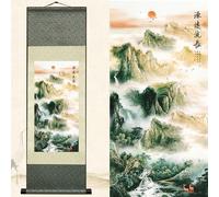 Newscz Arte da parete per camera da letto, accessori per la decorazione della casa, soggiorno, pergamena in seta, paesaggio poster, decorazione estetica per la stanza, arazzo da appendere alla parete