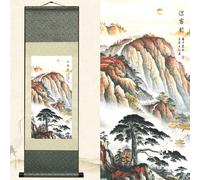 Newscz Arte da parete per camera da letto, accessori per la decorazione della casa, soggiorno, pergamena in seta, paesaggio dipinto estetico, decorazione per stanza, poster, arazzo da appendere alla