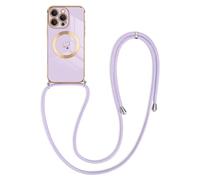 Newseego Custodia con Cordino a Tracolla per iPhone 16 Pro Max [Compatibile con MagSafe], Custodia Magnetica Ragazza Donna Cute Love Heart Tracolla Regolabile Cover per iPhone 16 Pro Max-Viola