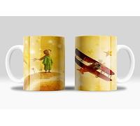 newseny IL PRINCIPITO Tazza regalo per Adulti - Tazza Il Piccolo Principe con Aereo (Fondo Giallo) | Ceramica 355ml