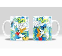 newseny Tazza divertente per la colazione, con caffè/senza caffè, disegni divertenti e originali, ideale per fan di Topolino, Super Mario, Superbabe, ecc. (ceramica 350 ml) (Paperino