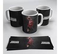 Newseny Tazza NBA di Michael Jordan - Collezione in Bianco e Nero Con Toni Rossi - Regalo per i Fan | Ceramica 355ml