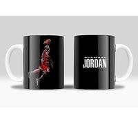 newseny Tazza NBA di Michael Jordan Collezione in Bianco e Nero con toni rossi - Regalo per i fan di M.Jordan NBA | Ceramica 355ml (Michael Jordan Taza)