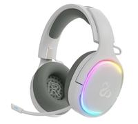 NEWSKILL Aton V2 Cuffie da gioco wireless 2.4G, Bluetooth 5.0 e cavo di tipo C, microfono retrattile, suono avvolgente, RGB, compatibili con PC, PS5, Switch e cellulare (bianco)