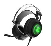 NEWSKILL Drakain V2 - Cuffie da gaming con cavo jack da 3,5 mm e USB, RGB dinamico, microfono flessibile, multipiattaforma, nero