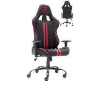 NEWSKILL KitsuneV2 - Sedia da gaming ergonomica, schienale reclinabile a 180 gradi, braccioli 2D regolabili, cuscini lombari e cervicali, ruote XL silenziose, tessuto traspirante, colore rosso
