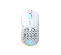 NEWSKILL Mouse da gioco wireless Arakne Elite Ivory, ricevitore nano a 2,4 GHz, illuminazione RGB personalizzabile, sensore ottico, 16000 DPI, 9 pulsanti programmabili, bianco