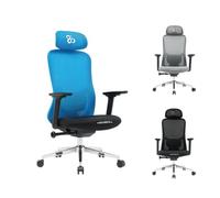 Newskill Nue Silla Gaming Ergonómica Malla Transpirable con Soporte Lumbar Negro-Azul