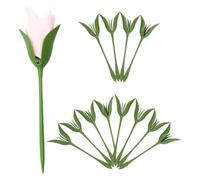 Newsmy Confezione da 12 portatovaglioli Bloom per tavolo, fiore Twist boccioli portatovaglioli porta tovaglioli per casa, cucina, cena tavolo decorazione e composizione, verde