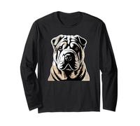 Newspaper Art Chinese Shar-Pei Maglia a Manica