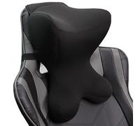 Newsty Cuscino per il collo dell'auto per sedile di guida, cuscino per poggiatesta auto, cuscino per sedia da gaming, con cinghia regolabile, fodera rimovibile, design ergonomico, cuscino di supporto