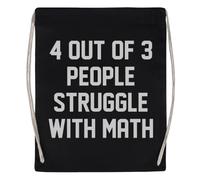 Newtee 4 Persone Su 3 Hanno Difficoltà Con La Matematica Borsa Da Palestra Nera Borsa Sportiva Con Coulisse Riutilizzabile In Cotone Black Gym Bag Cotton Reusable Drawstring Sport Bag