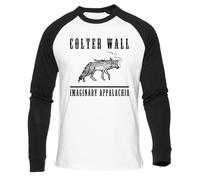 Newtee Colter Wall Appalachia 2021 T-Shirt Bianca da Baseball Unisex Nera Manica Lunga