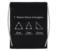 Newtee Dai Un Nome A Questi Triangoli Borsa Da Palestra Nera Borsa Sportiva Con Coulisse Riutilizzabile In Cotone Black Gym Bag Cotton Reusable Drawstring Sport Bag
